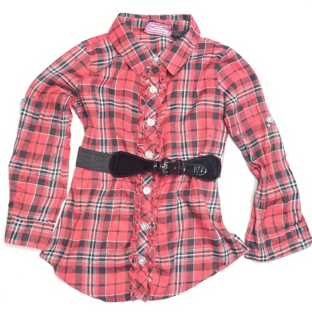 Girls Plaid Button Down Shirt